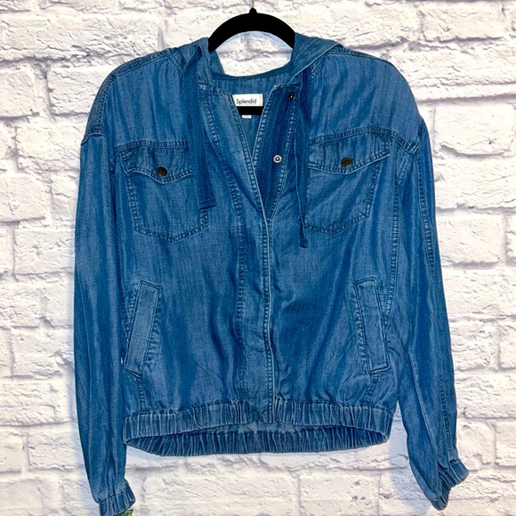 HOST PICK Splendid collection lightweight soft hooded relaxed fit denim jacket - Picture 3 of 6